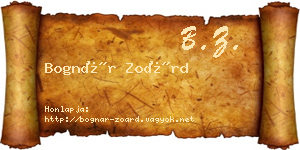 Bognár Zoárd névjegykártya