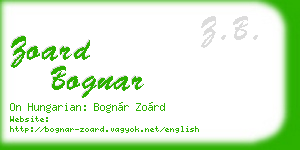 zoard bognar business card