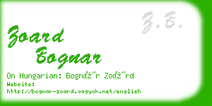 zoard bognar business card